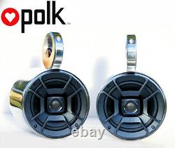 Pair Polished Aluminum Wakeboard Tower Speaker Polk DB652 300W Marine Speaker