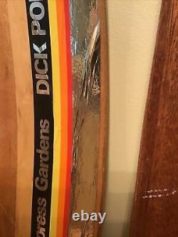 Pair VTG Cypress Gardens Dick Pope JR Waterskiing Water Ski Wood 67 Set Decor