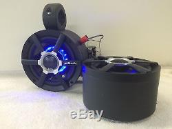 Polk BLK LED Short Wakeboard Tower Boat Cage Speakers. UTV RZR Polaris Can Am