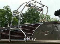 Pontoon Boat Wakeboard Tower by Aerial Universal Fit OEM Quality Polished Alum