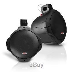 QTY 4 New Pyle Hydra PLMRB65 6.5'' 200 Watt 2-Way Black Wake Board Speakers