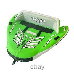 RAVE Sports 3 Person Inflatable Wake Hawk Towable Boating Water Tube Raft, Green