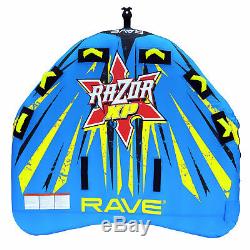RAVE Sports Inflatable 3 Person Rider Towable Boat Lake Water Tube Razor Raft