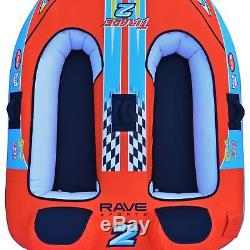 RAVE Sports Tirade II Inflatable 2 Person Rider Towable Boat Water Tube Raft