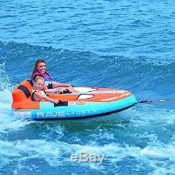 RAVE Sports Tirade II Inflatable 2 Person Rider Towable Boat Water Tube Raft