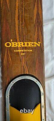 Rare Vintage O'Brien Competition 68 Slalom Waterski Water Ski Wood Wooden WithBag