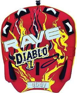 Rave Diablo 2 Person Inflatable Towable Boat Tube Red