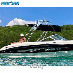 Reborn Launch Forward-facing Wakeboard Tower Polished + Pro Tower Bimini Package