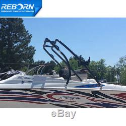 Reborn Thrust Boat Wakeboard Tower Black Coated Universal Fit 5 yrs warranty