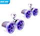 Reborn Wakeboard Tower Twin Speakers W Blue Led Light Ring Combo Wires Installed