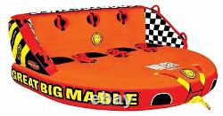 SPORTSSTUFF 53-2218 Great Big Mable 4-Rider Inflatable Towable Tube with Tow Rope