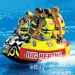 SPORTSSTUFF Big Bertha 53-1329 Towable 1-4 Person Boat Lake Tube with 60' Tow Rope
