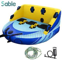 Sable Towable Tube with Dual Front & Back Tow Points, 3 Rider Inflatable Towable