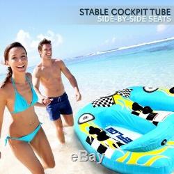 SereneLife SLTOWBL10 High-Quality Watersports 2 Person Towable Tube, Inflatable