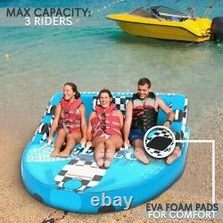 SereneLife SLTOWBL30 High-Quality Watersports 3 Person Towable Tube, Inflatable