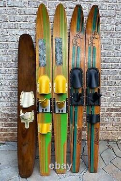 Set of 5 Vintage Water Skis in Excellent Shape