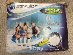 Sevylor 4 Person Raptor Giant Towable Tube Covered Tested Clean in box 78 inches