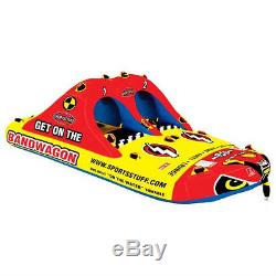 SportsStuff Bandwagon 2+2 Inflatable Water 4 Rider Tube Boat Towable 53-1620