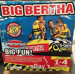 SportsStuff Big Bertha Inflatable Water Tube 1-4 Rider Boat Tow Towable 53-1329