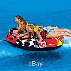 SportsStuff Frequent Flyer Inflatable Water Tube 3 Rider Boat Towable 53-1661
