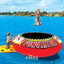 SportsStuff Funstation PVC Inflatable Floating Trampoline Water 12' Lake 58-1035