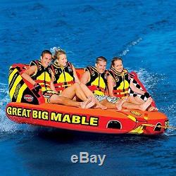 SportsStuff Great Big Mable 4 Person Inflatable Water 4 Rider Tube Boat Towable