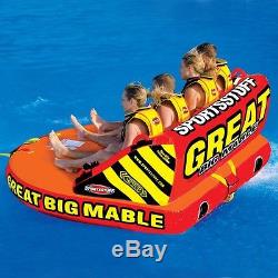 SportsStuff Great Big Mable Inflatable Water 4 Rider Tube Boat Towable 53-2218