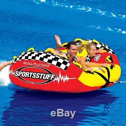 SportsStuff Half Pipe Rampage Inflatable Water 2 Rider Tube Boat Towable 53-2155