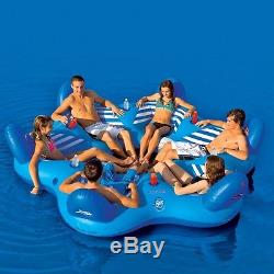 SportsStuff Pool N' Beach Lounge PVC Inflatable Water Tube Raft 6 Person 54-1985