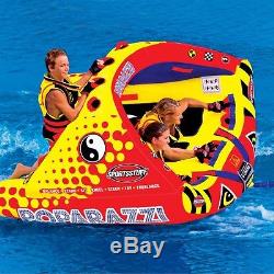 SportsStuff Poparazzi Inflatable Water 3 Rider Stand Tube Boat Towable 53-1750