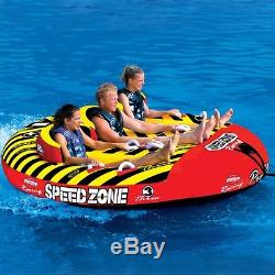 SportsStuff Speedzone 3 Triple Rider Inflatable Water Tube Boat Towable 53-1940