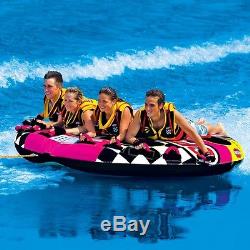 SportsStuff Wet N' Wild Flyer Inflatable Water Deck Tube 4 Rider Towable 53-1671