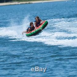 Swimline Inflatable 2 Rider Watermelon Island Lake Water Towable Tube Float Raft