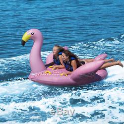 Swimline Solstice Water Sport Inflatable Flamingo 1 to 2 Rider Boat Towable Tube