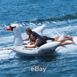 Swimline Solstice Water Sport Inflatable Swan 1 to 2 Rider Boat Towable Tube