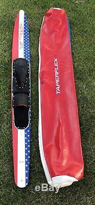 Taperflex Water Ski Slalom Concave Case Stars Stripes Red White Blue USA