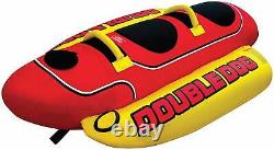 Towable Inner Tube Towing Water Sports Inflatable Silly Hot Dog Design 2 Riders