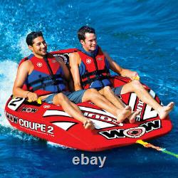 Towable Tube 2 Person Coupe Pull Behind Boat Inflatable Ski Lake River Boating