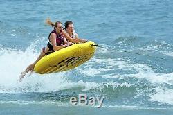 Towable Tube Inflatable Rider 2 Person Flying Deck Fast Boat Water Lake Sports
