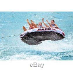 Towable Tube, Warrior 3-Person Tube, Inflatable Water Trampoline Boat Towable Tube