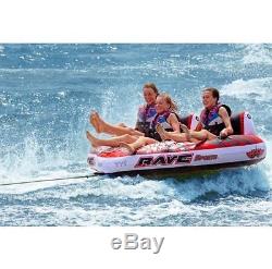 Towable Tube, Warrior 3-Person Tube, Inflatable Water Trampoline Boat Towable Tube