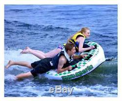 Towable Tube for Boating Inflatable Water Sport Snow Ski Tow Tandem Two 2 Person