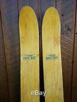 VINTAGE Set of Wooden 66 Long Waterskis Water Skis Sign SKEE-BEE WESTERN