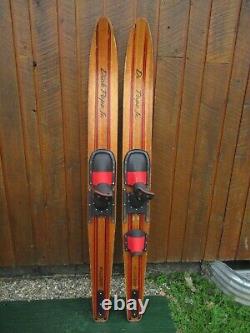 VINTAGE Set of Wooden 67 Long Waterskis Water Skis CYPRESS GARDENS DICK POPE JR