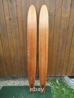 VINTAGE Set of Wooden 67 Long Waterskis Water Skis CYPRESS GARDENS DICK POPE JR