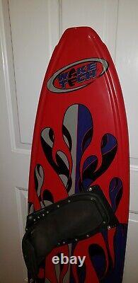 VTG 1990s Wake Tech Big Air Wakeboard Flames Red Purple WITH BINDINGS FIN EUC