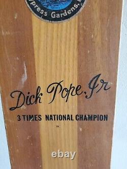 Vintage 67 CYPRESS GARDENS Dick Pope Jr Slalom Single Wood Water Ski As Is Read