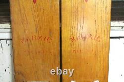Vintage Antique MARMIC Wood Water Skis 66 Rare! Old Lake Cabin Decor Wisconsin