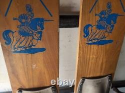 Vintage Antique wood water skis Vinyl Flex Bindings 69 Inches Challenger Cypress