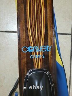 Vintage Connelly Comp-2 65 Waterski Ski Inlay Wood Grain Mahogany Original Bag